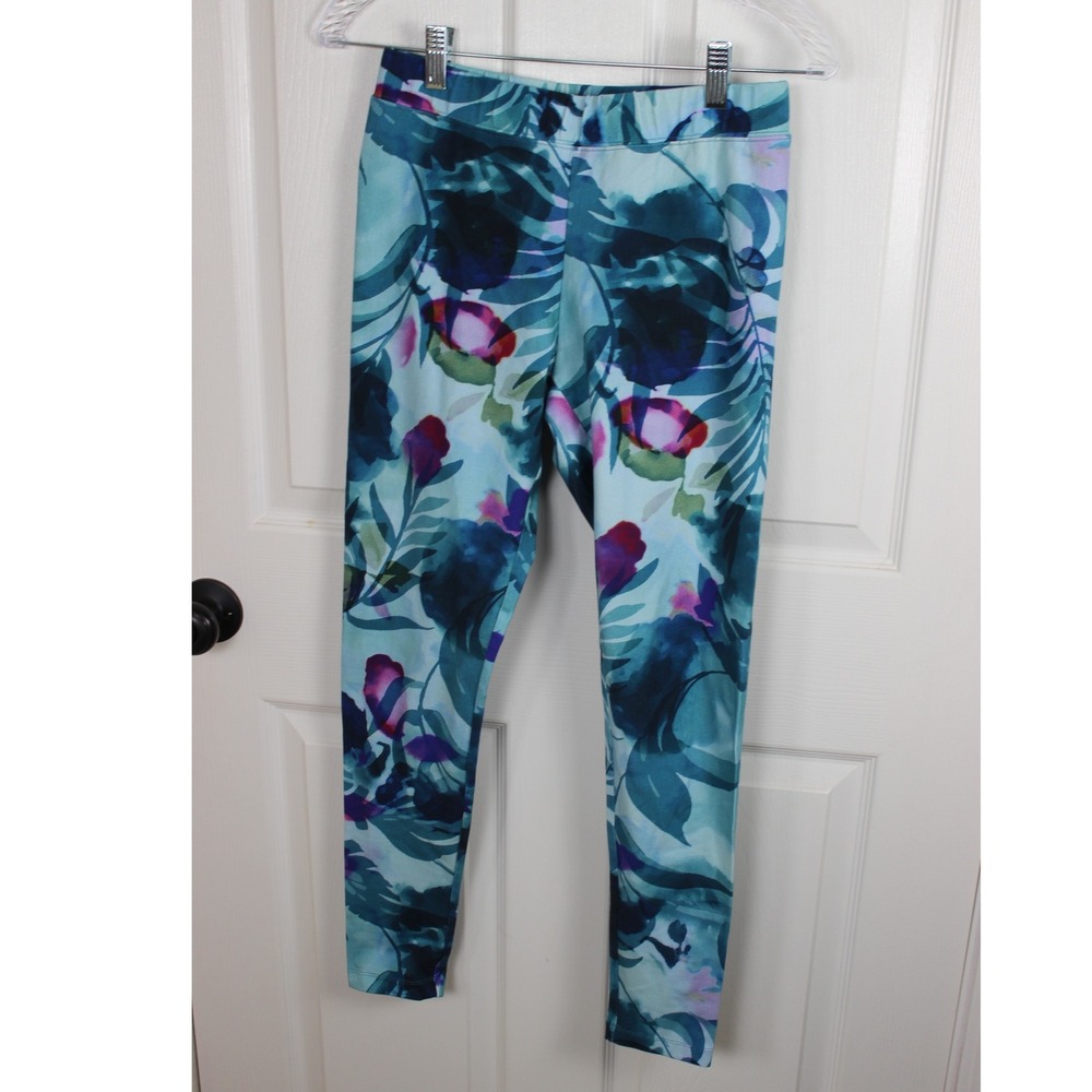 Soft Surrounding Women's Have to Have Leggings Blue Floral Size XS Stretch Yoga